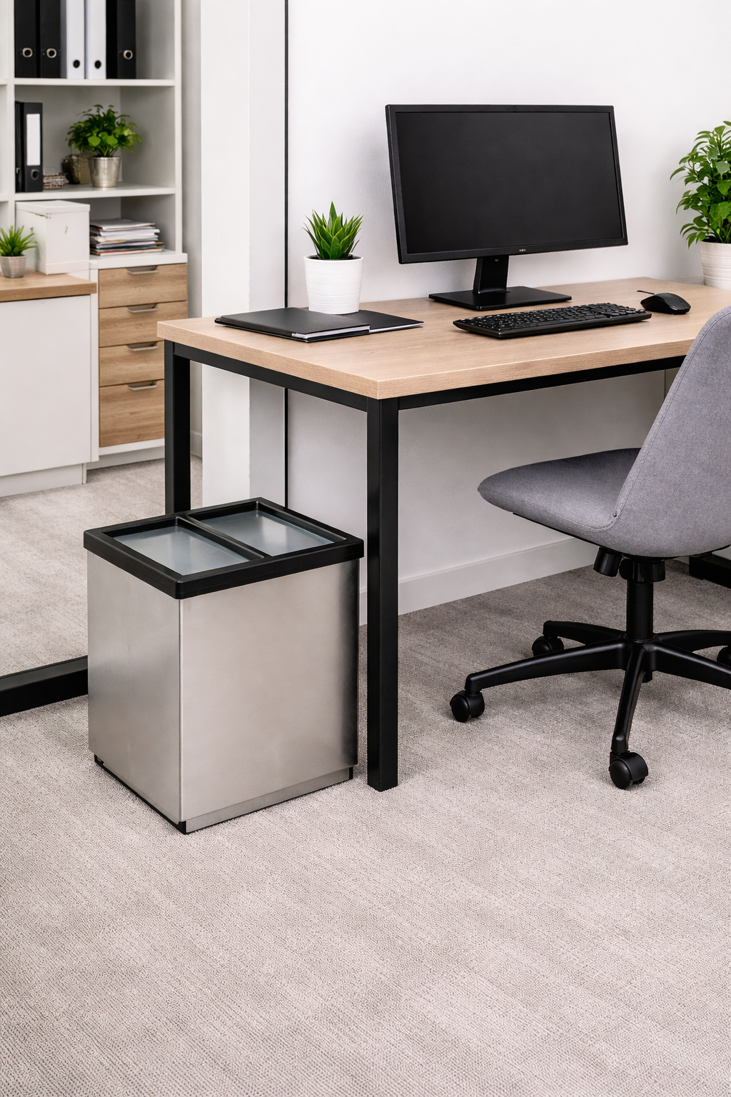CESTO DOBLE METALICO INOXIBABLE
