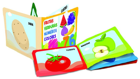 Libro Texturas Números, Colores, Frutas y Verduras Tela