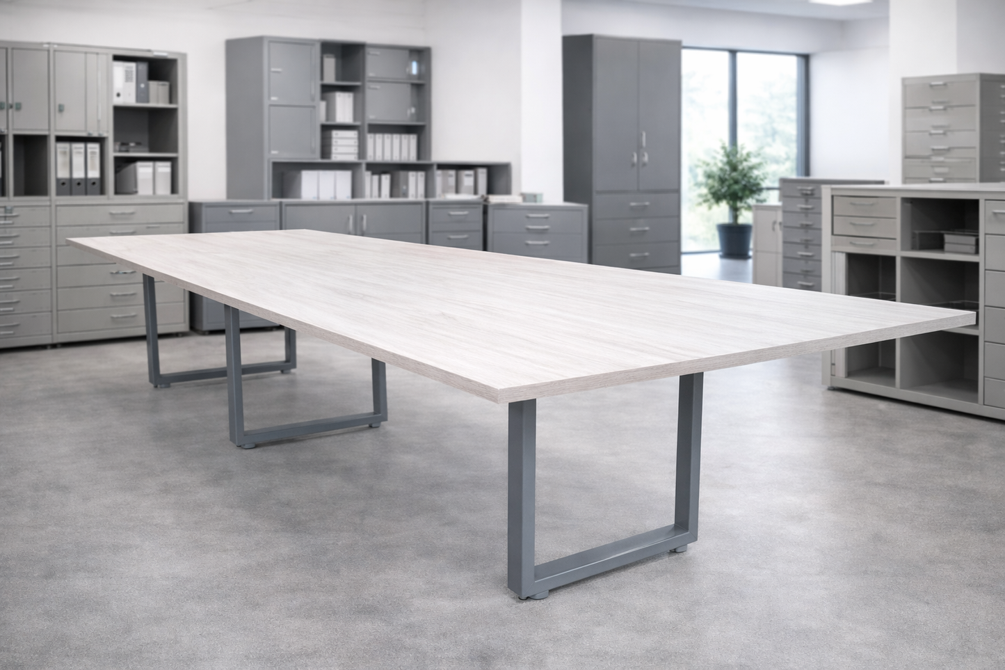 MESA DE JUNTAS R08 TUBULAR MELAMINA