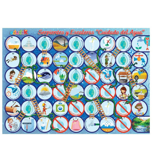 Tablero Serpientes y Escaleras “Cuidando del Agua”