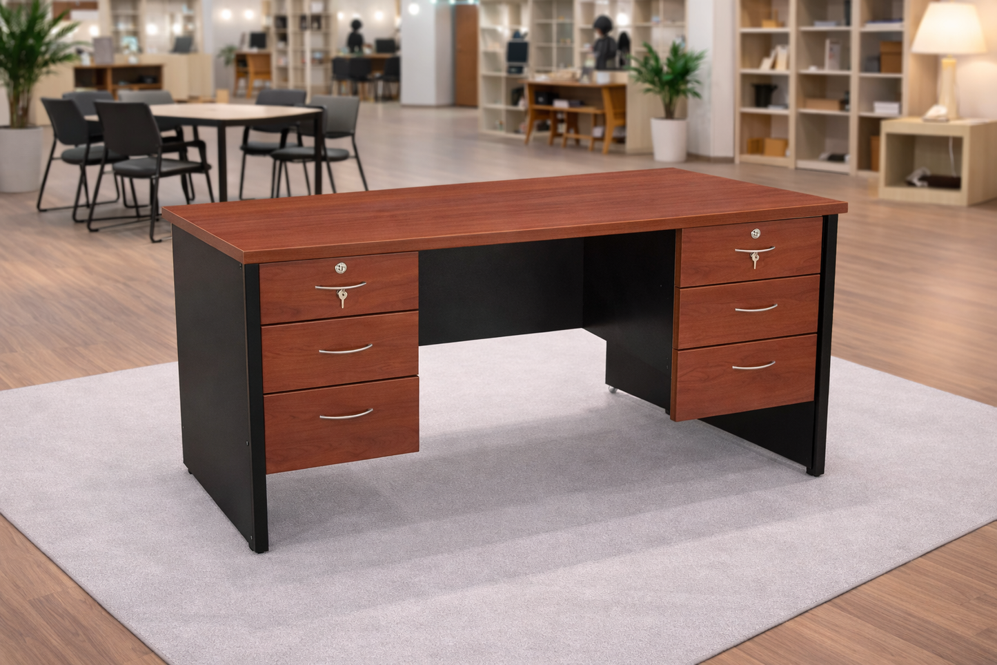 ESCRITORIO SEMIEJECUTIVO 4 CAJONES MELAMINA 150X60X75