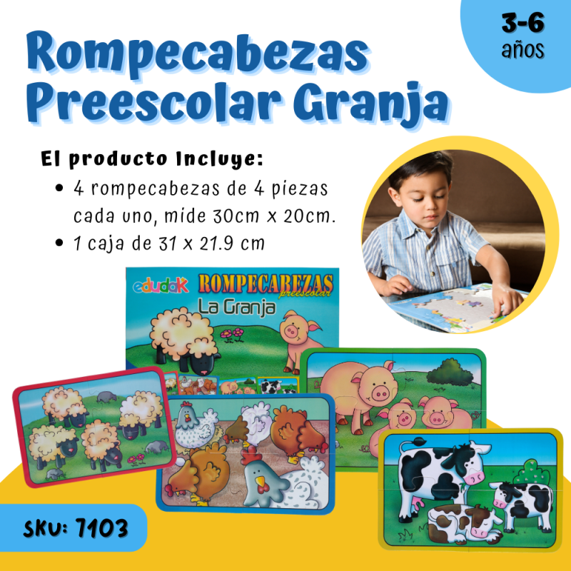 Rompecabezas Preescolar Granja