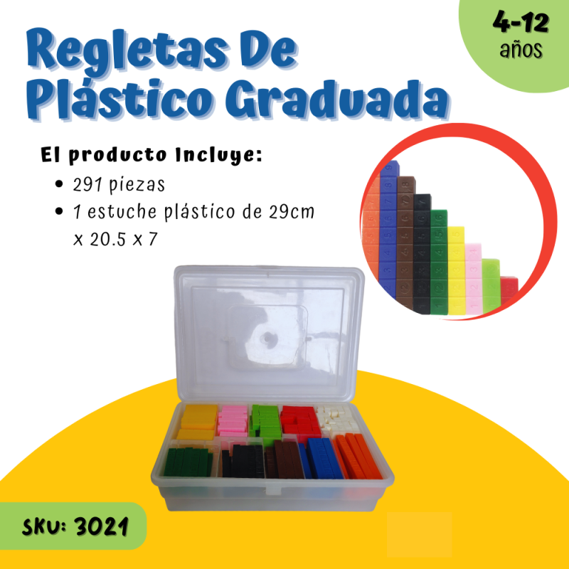 Regletas de Plástico Graduada 291 pzas.