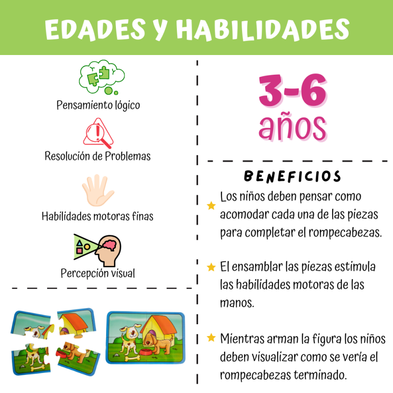 Rompecabezas Preescolar Mascotas