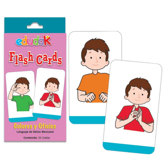 Flash Cards Colores y Oficios (Lengua de Señas Mexicana)