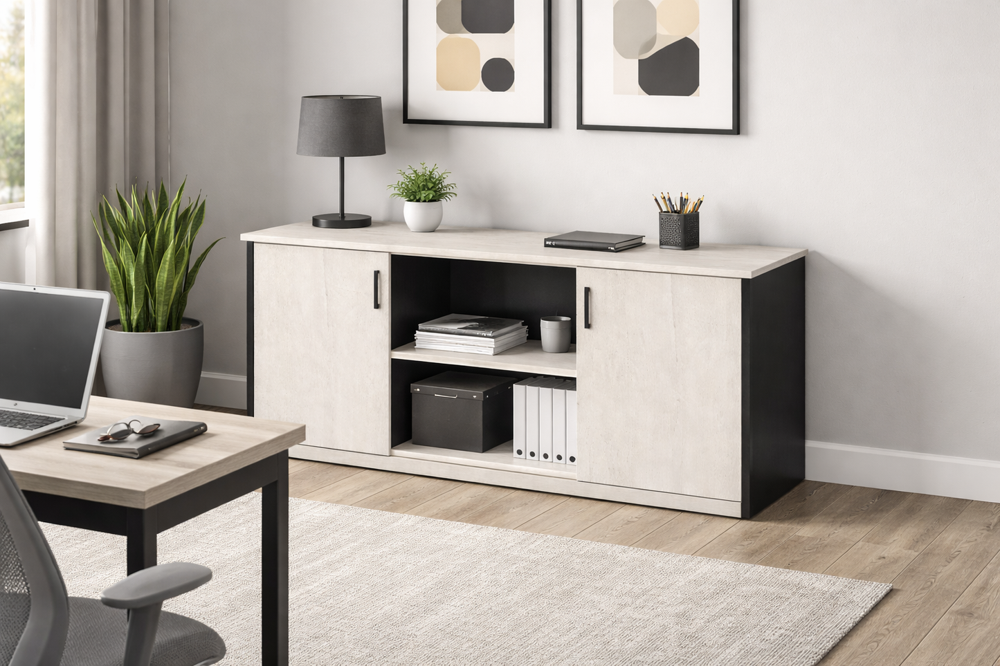 CREDENZA MELAMINA 2 PUERTAS