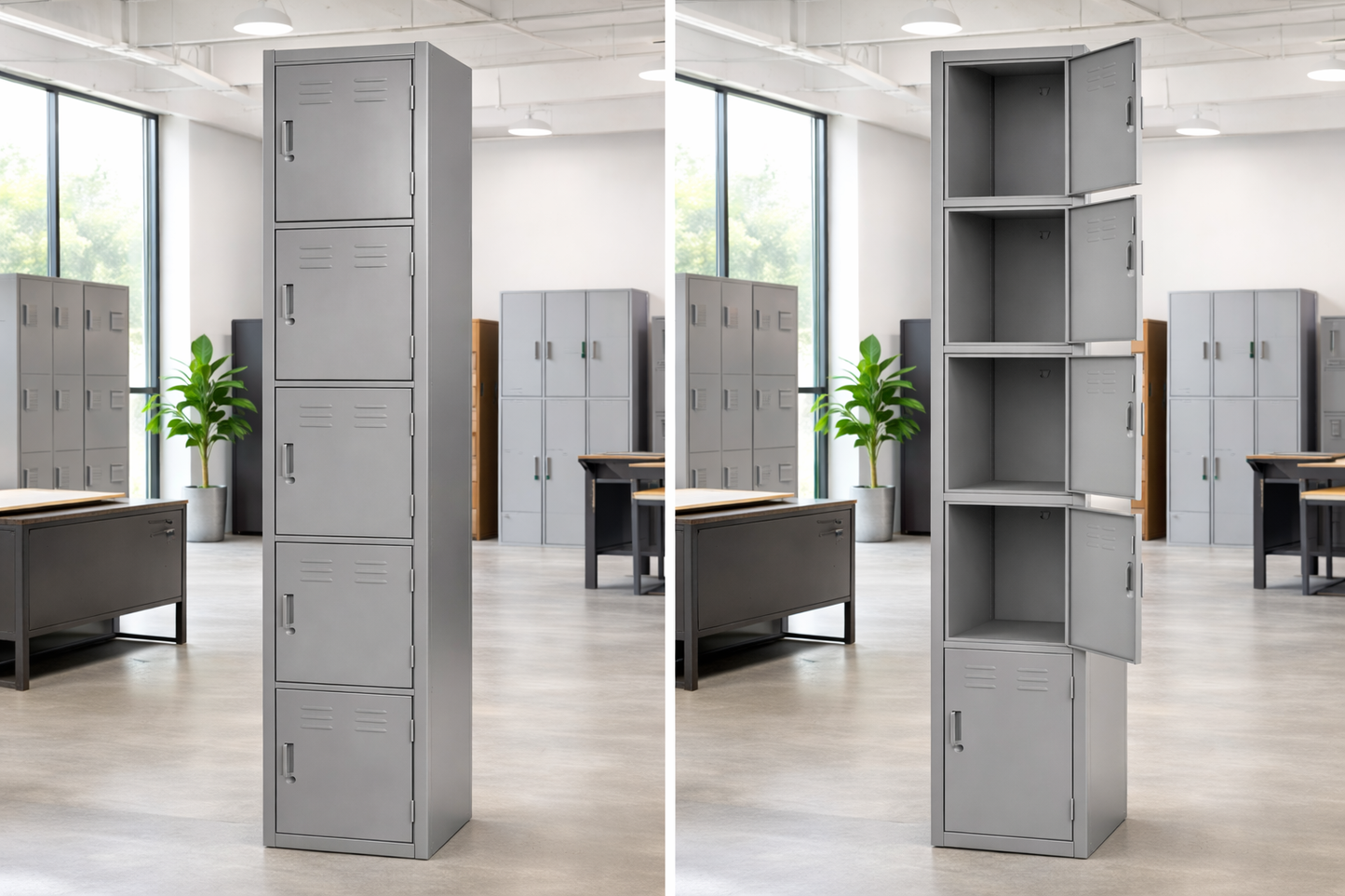 CASILLERO "LOCKER" DE 5 PUERTAS CALIBRE 24 36*37*180